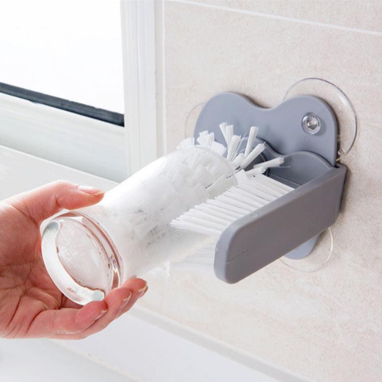 New Kitchen Accessories 2 In 1 Cup Scrubber Glass Cleaner Bottles Brush Sink Drink Mug Wine Suction Cup Cleaning Brush Gadgets - Homes Carts