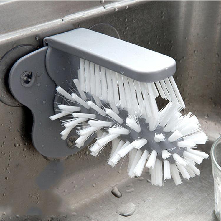 New Kitchen Accessories 2 In 1 Cup Scrubber Glass Cleaner Bottles Brush Sink Drink Mug Wine Suction Cup Cleaning Brush Gadgets - Homes Carts