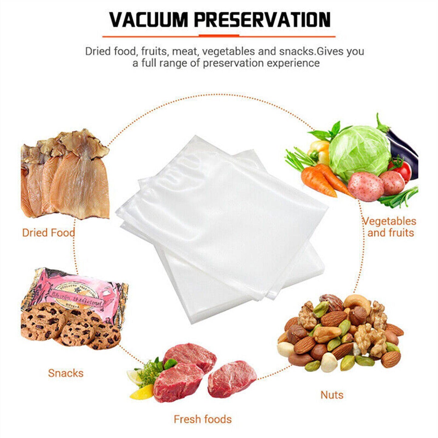 Vacuum Sealer Bags Precut Food Storage Saver Heat Seal Cryovac BPA-Free